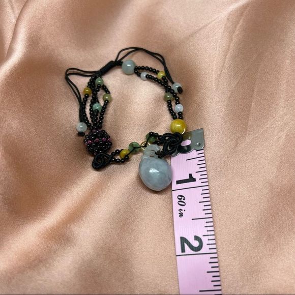 Natural Grade A Multi Gem Stone Brown Braided Bracelet - Picture 6 of 6